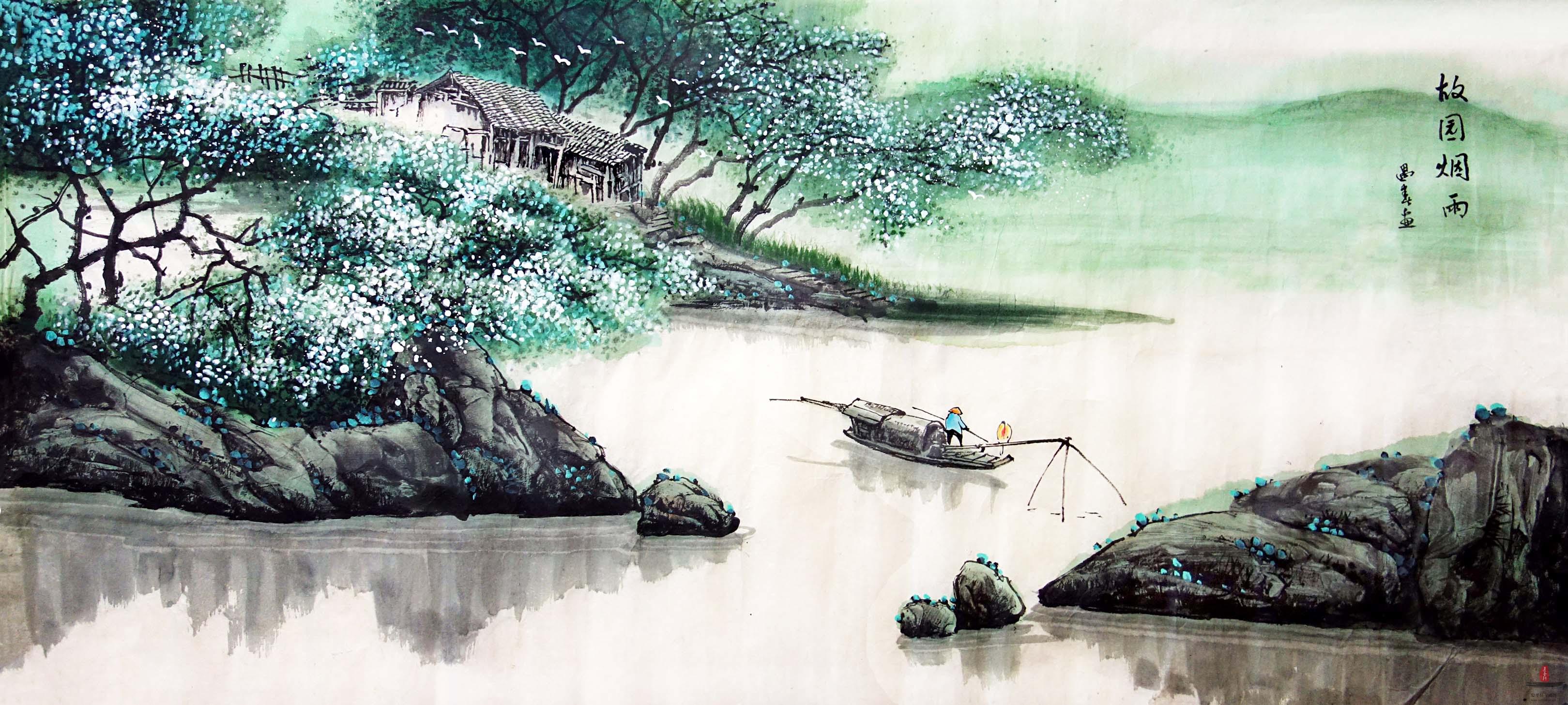 李遇春花鸟《故园烟雨》